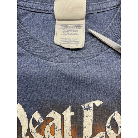 Vintage Meat Loaf Bat Out Of Hell 2003 World Tour T- Shirt Adult Size Large Blue - Picture 4 of 7